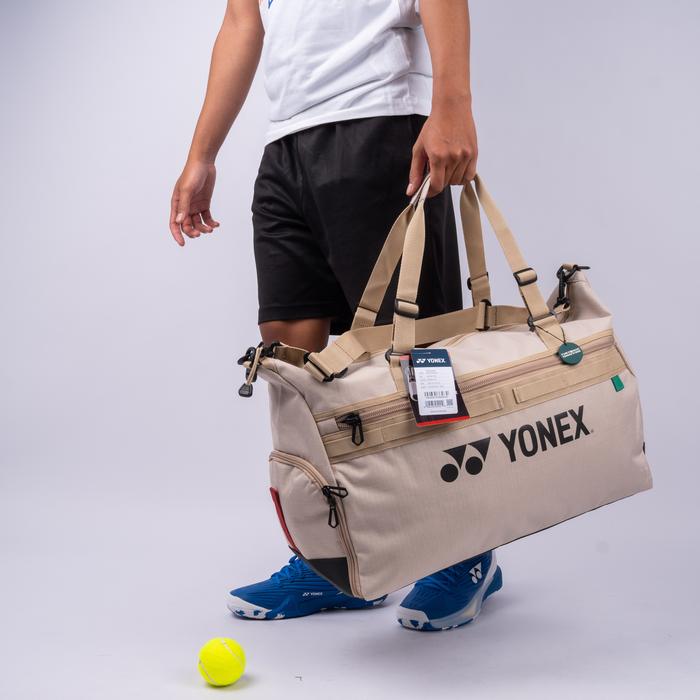 Tas Tenis Yonex Gearlogic Beige Boston Bag Tennis Bag