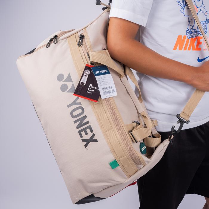 Tas Tenis Yonex Gearlogic Beige Boston Bag Tennis Bag