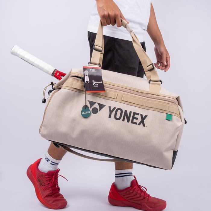 Tas Tenis Yonex Gearlogic Beige Boston Bag Tennis Bag