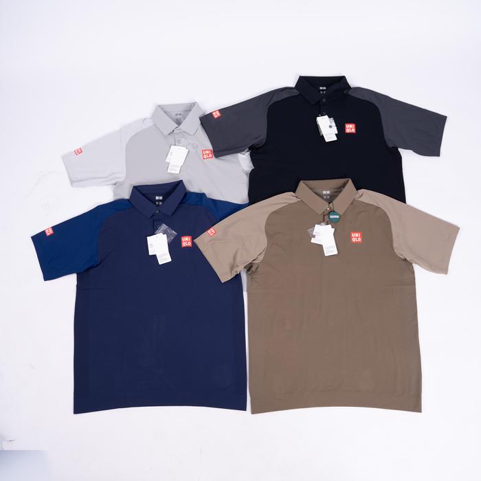 Baju Uniqlo Adam Scott Dry Polo Shirts Model with Logo