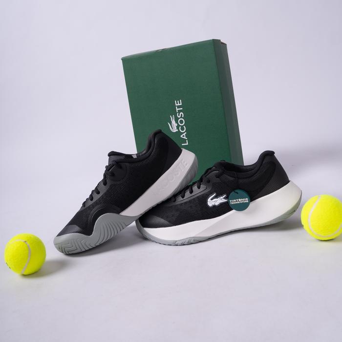 Sepatu Tenis Lacoste Tennis Base Black White Tennis Shoes