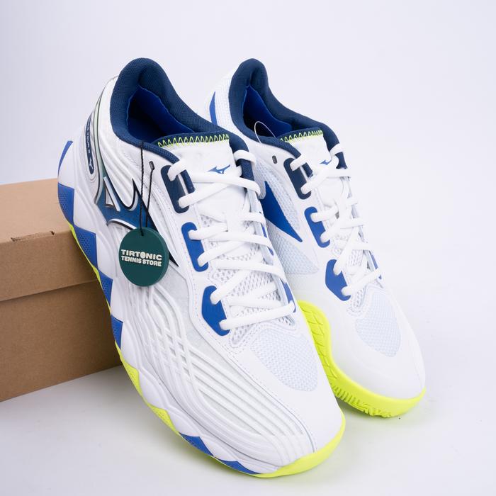 Sepatu Tenis Mizuno Wave Enforce Tour 2 AC White Blue