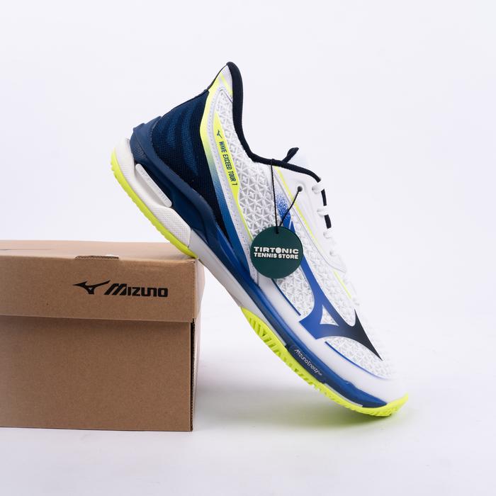 Sepatu Tenis Mizuno Wave Exceed Tour 7 AC White Blue