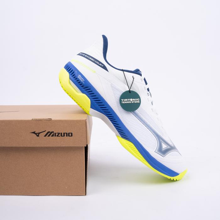 Sepatu Tenis Mizuno Wave Exceed Court AC White Blue